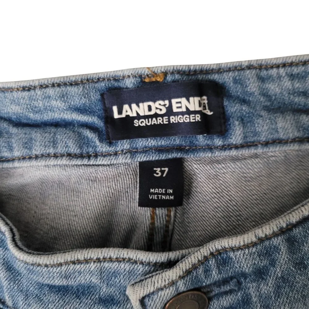 Lands End Mens Square Rigger Straight Leg Denim Jeans Size 37x29 Traditional Fit - Picture 2 of 12